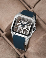 Navy Sailcloth CTS Rubber Strap for Cartier Santos de Cartier