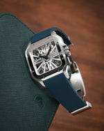 Navy Sailcloth CTS Rubber Strap for Cartier Santos de Cartier