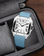 Baby Blue Sailcloth CTS Rubber Strap for Cartier Santos de Cartier