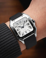 Black Sailcloth CTS Rubber Strap for Cartier Santos de Cartier