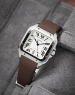 Brown Sailcloth CTS Rubber Strap for Cartier Santos de Cartier