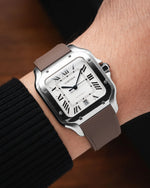 Brown Sailcloth CTS Rubber Strap for Cartier Santos de Cartier