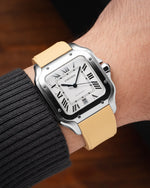 Gold Sailcloth CTS Rubber Strap for Cartier Santos de Cartier