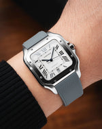 Grey Sailcloth CTS Rubber Strap for Cartier Santos de Cartier