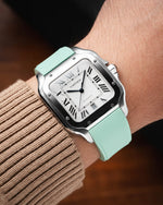 Mint Green Sailcloth CTS Rubber Strap for Cartier Santos de Cartier