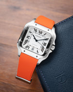 Orange Sailcloth CTS Rubber Strap for Cartier Santos de Cartier