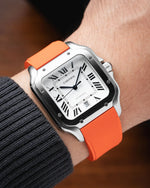 Orange Sailcloth CTS Rubber Strap for Cartier Santos de Cartier