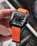 Orange Sailcloth CTS Rubber Strap for Cartier Santos de Cartier