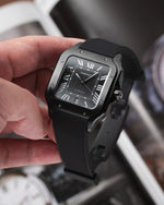 Black Sailcloth CTS Rubber Strap for Cartier Santos de Cartier