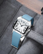 Baby Blue CTS Rubber Strap for Cartier Santos de Cartier