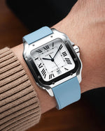 Baby Blue CTS Rubber Strap for Cartier Santos de Cartier