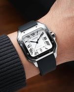 Black CTS Rubber Strap for Cartier Santos de Cartier