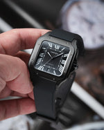 Black CTS Rubber Strap for Cartier Santos de Cartier