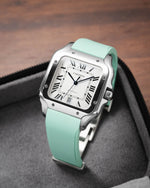 Mint Green CTS Rubber Strap for Cartier Santos de Cartier