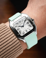 Mint Green CTS Rubber Strap for Cartier Santos de Cartier