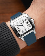 Navy CTS Rubber Strap for Cartier Santos de Cartier