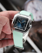 Mint Green CTS Rubber Strap for Cartier Santos de Cartier