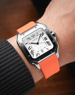 Orange CTS Rubber Strap for Cartier Santos de Cartier