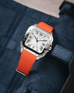 Orange CTS Rubber Strap for Cartier Santos de Cartier