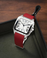 Red CTS Rubber Strap for Cartier Santos de Cartier