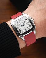 Red CTS Rubber Strap for Cartier Santos de Cartier