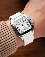 White CTS Rubber Strap for Cartier Santos de Cartier