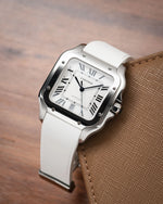 White CTS Rubber Strap for Cartier Santos de Cartier