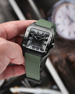 Olive Green CTS Rubber Strap for Cartier Santos de Cartier