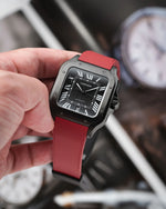 Red CTS Rubber Strap for Cartier Santos de Cartier