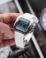 White CTS Rubber Strap for Cartier Santos de Cartier