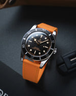 Sun Yellow Rubberised Leather (Smooth) Slim Strap