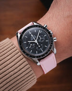 Sakura Pink Rubberised Leather (Smooth) Slim Strap