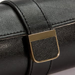 Wolf Palermo Double Watch Roll with Jewellery Pouch Black