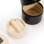 Wolf Palermo Double Watch Roll with Jewellery Pouch Black