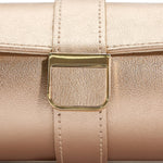 Wolf Palermo Double Watch Roll with Jewellery Pouch Rose Gold