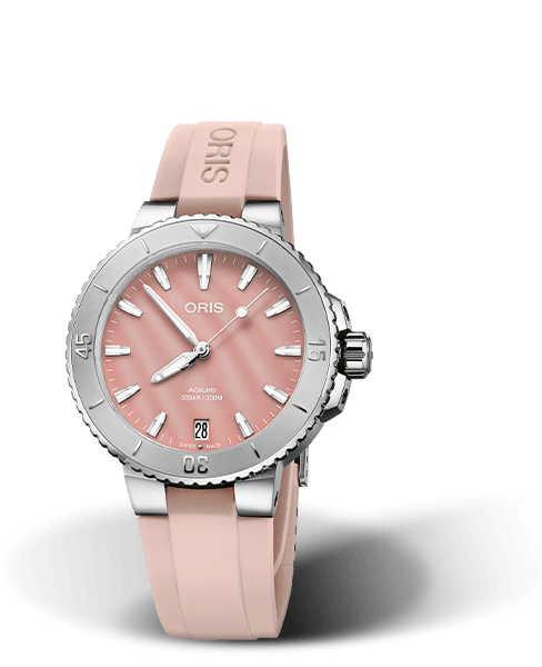 Aquis Date 36.5mm - Pink Mother Of Pearl