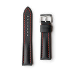 Classic | Black Sailcloth Watch Strap with Red Stitching