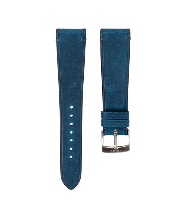 Blue Crazy Horse Side-Stitch Strap