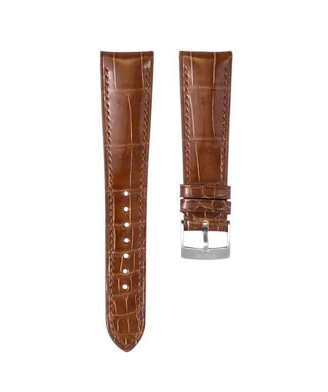 Glossy Caramel Crocodile Signature Strap