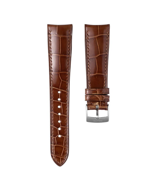 Glossy Caramel Crocodile Signature (Curved) Strap