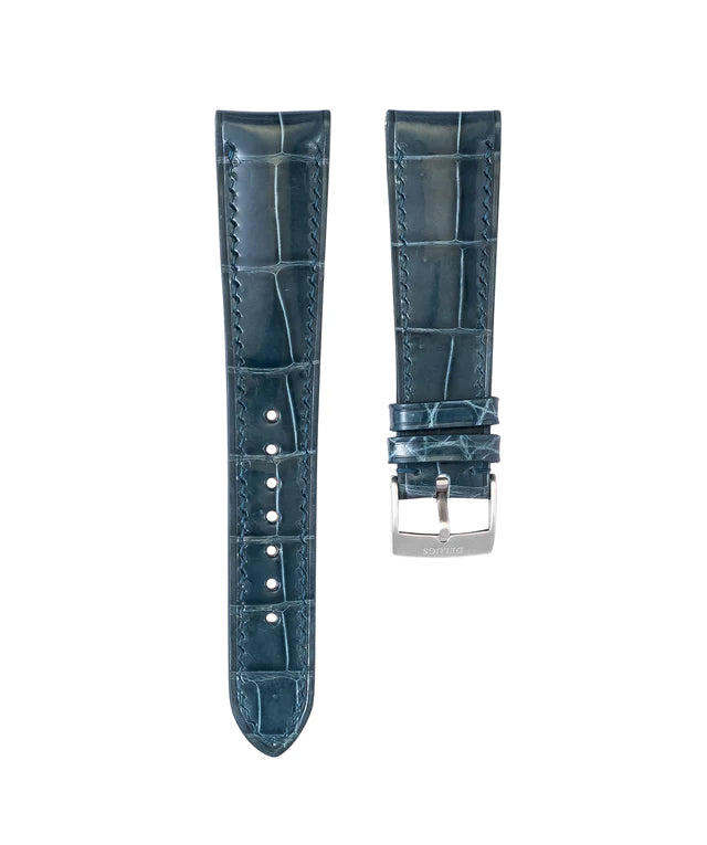 Glossy Lagoon Blue Crocodile Signature Strap