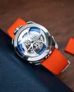 Orange Curved CTS Rubber Strap for MB&F MAD1