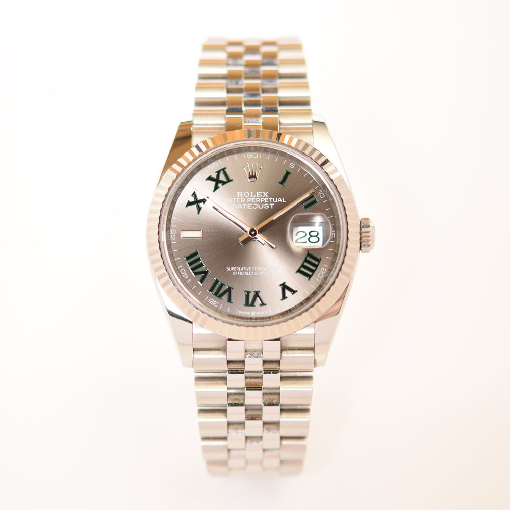 Datejust 36 - Oystersteel and White Gold, Wimbledon Dial (2023)