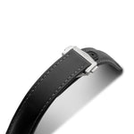 Loop-Less™ Black Sailcloth Watch Strap with Grey Stitching