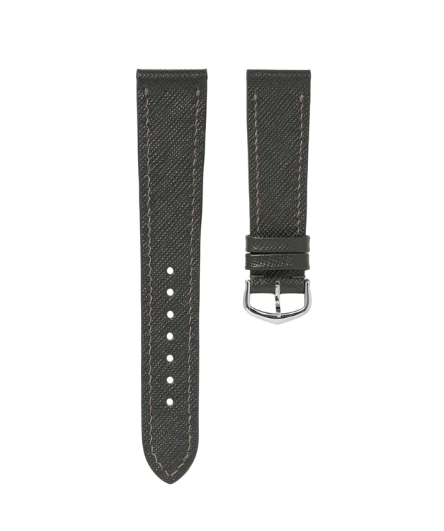 Grey Saffiano Watch Strap Grey Saffiano Cartier Tank Strap – Swiss