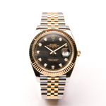 Datejust 41 - Oystersteel & Yellow Gold, Bright Black Set with Diamonds (2022)