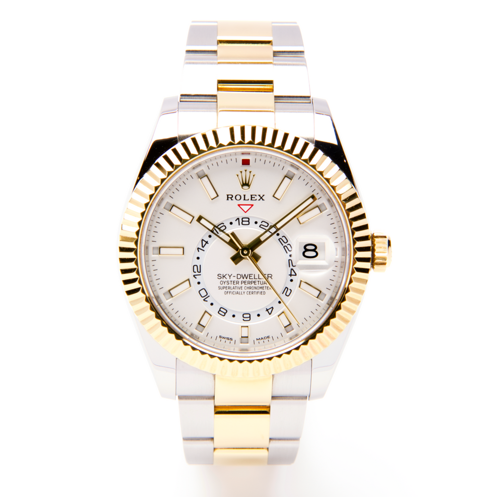 Sky-Dweller Yellow Rolesor - White Dial