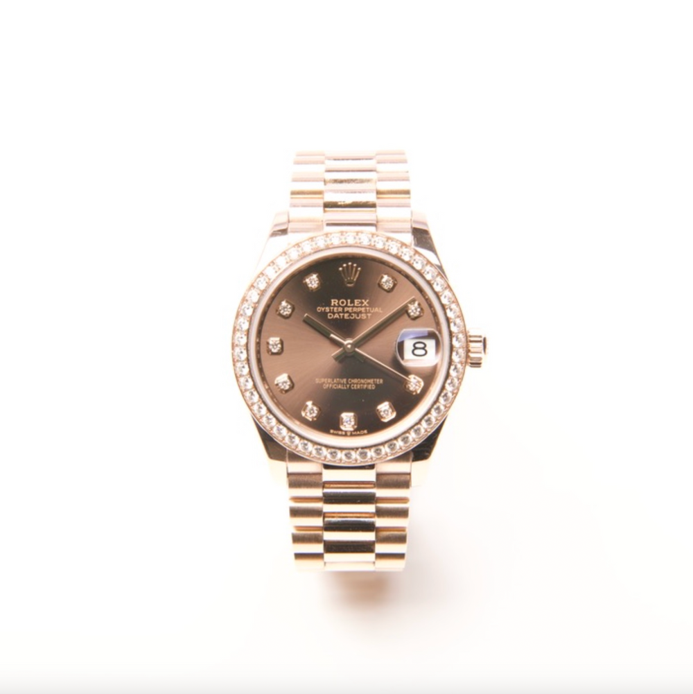 Datejust 31 - 18ct Everest gold with diamonds - Chocolate Dial