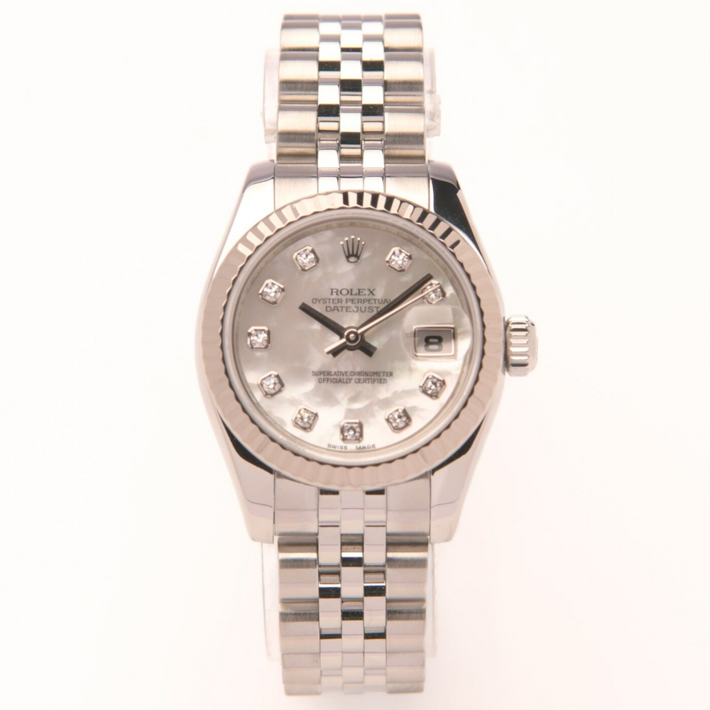 Datejust 26 Oystersteel & White Gold - "Mother Of Pearl, Diamond Dial"