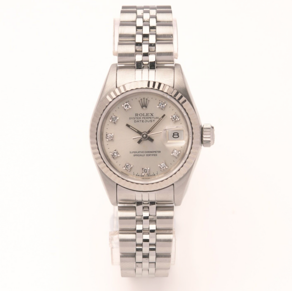 Datejust 26 Oystersteel & White Gold, Diamond Dial (1990)